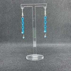 Handmade Body Jewelry Earrings-Blue Chain